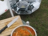 prepping food in the great outdoors